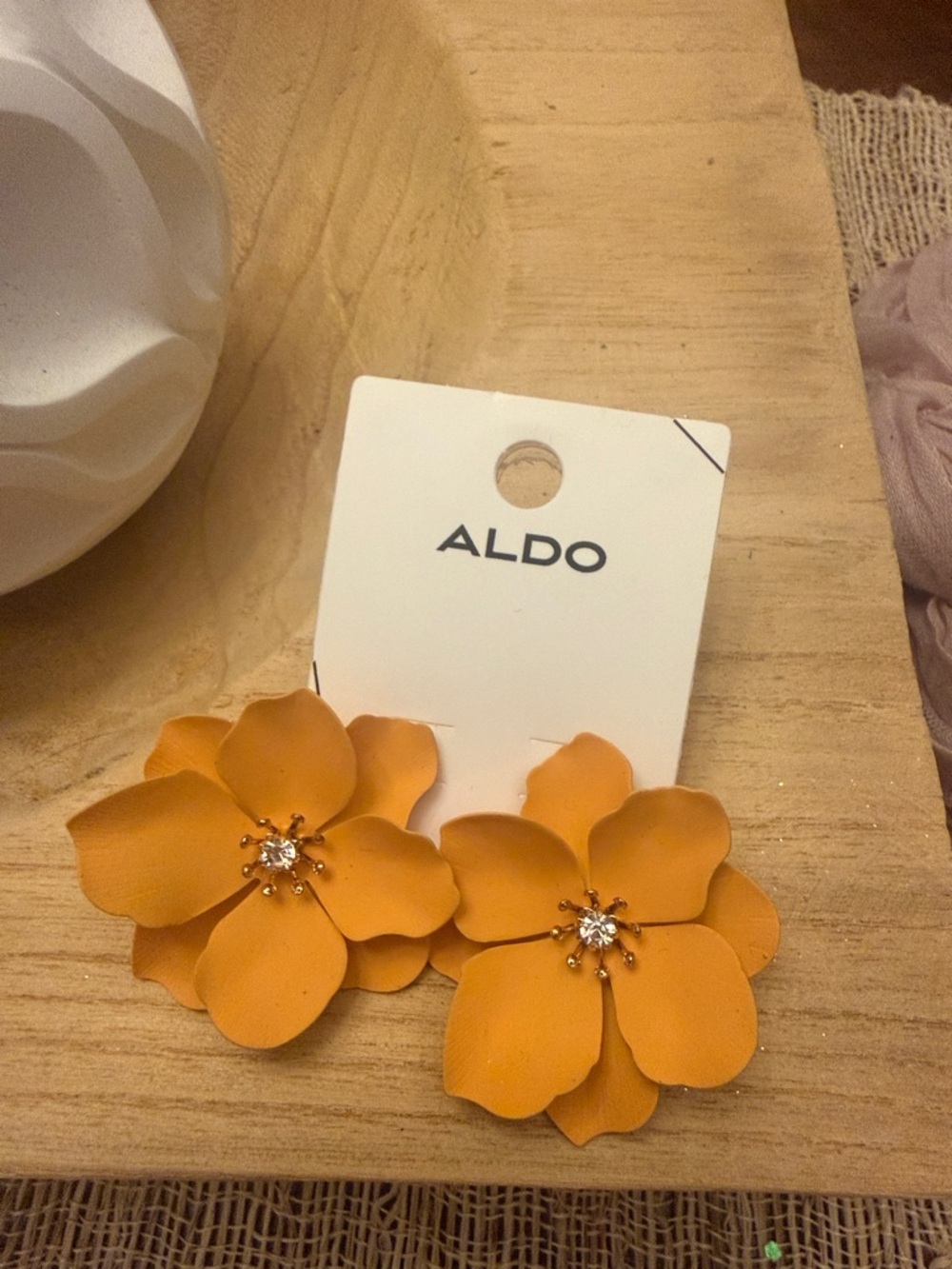 ALDO Matte Yellow Flower Post Earrings